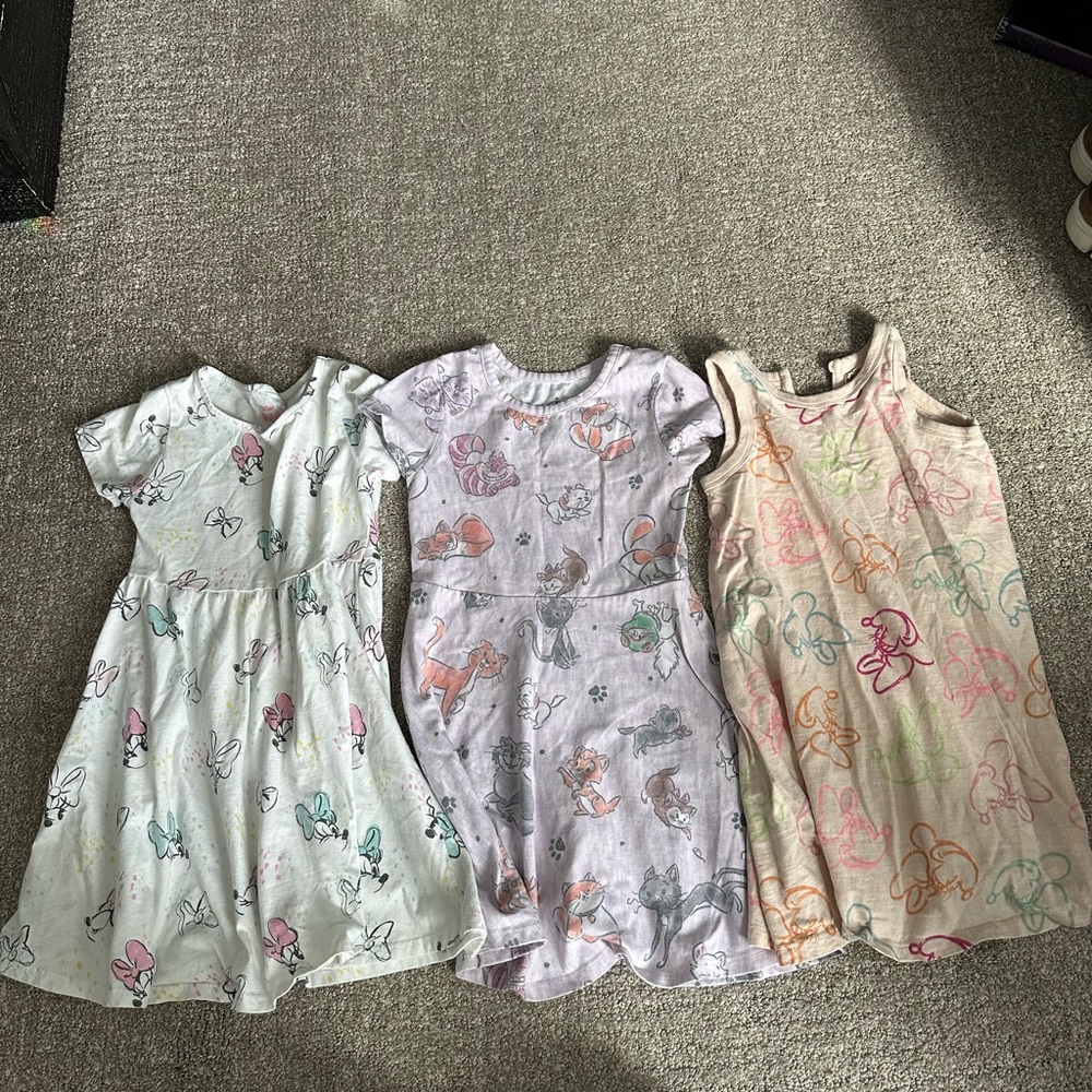 Set of Three Girls' Printed Dresses